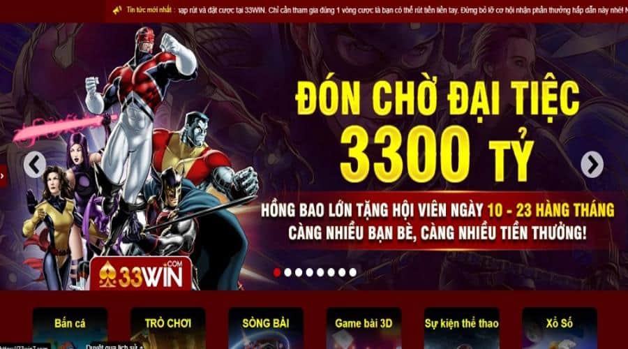 Giới thiệu chung về trang web giải trí trực tuyến 33Win